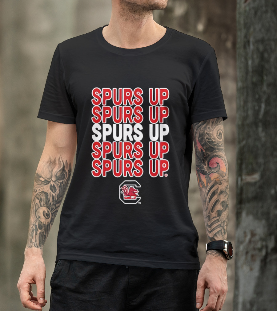 Spurs Up South Carolina Gamecocks C Logo Repeated T-Shirt