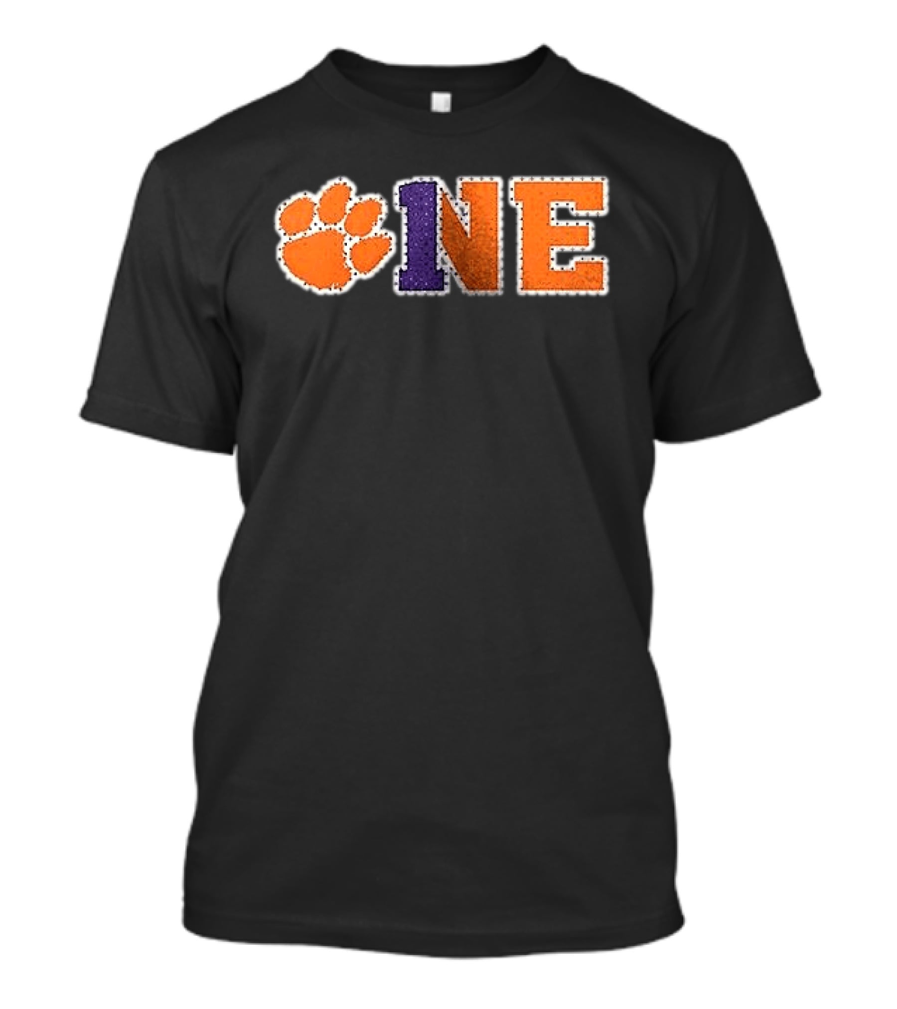 Clemson Tigers Paw Print One Orange Purple Team Spirit T-Shirt