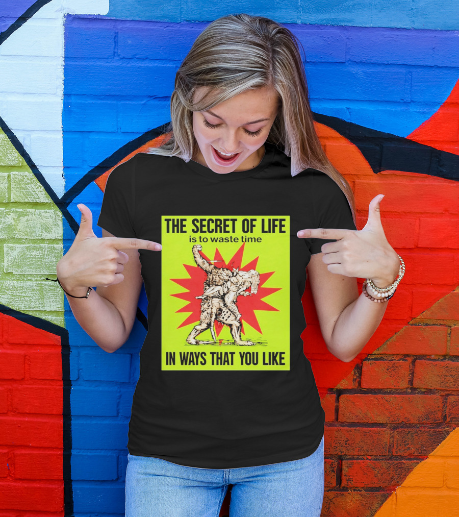 The Secret Of Life Is To Waste Time In Ways That You Like Comic Style Red Burst T-Shirt