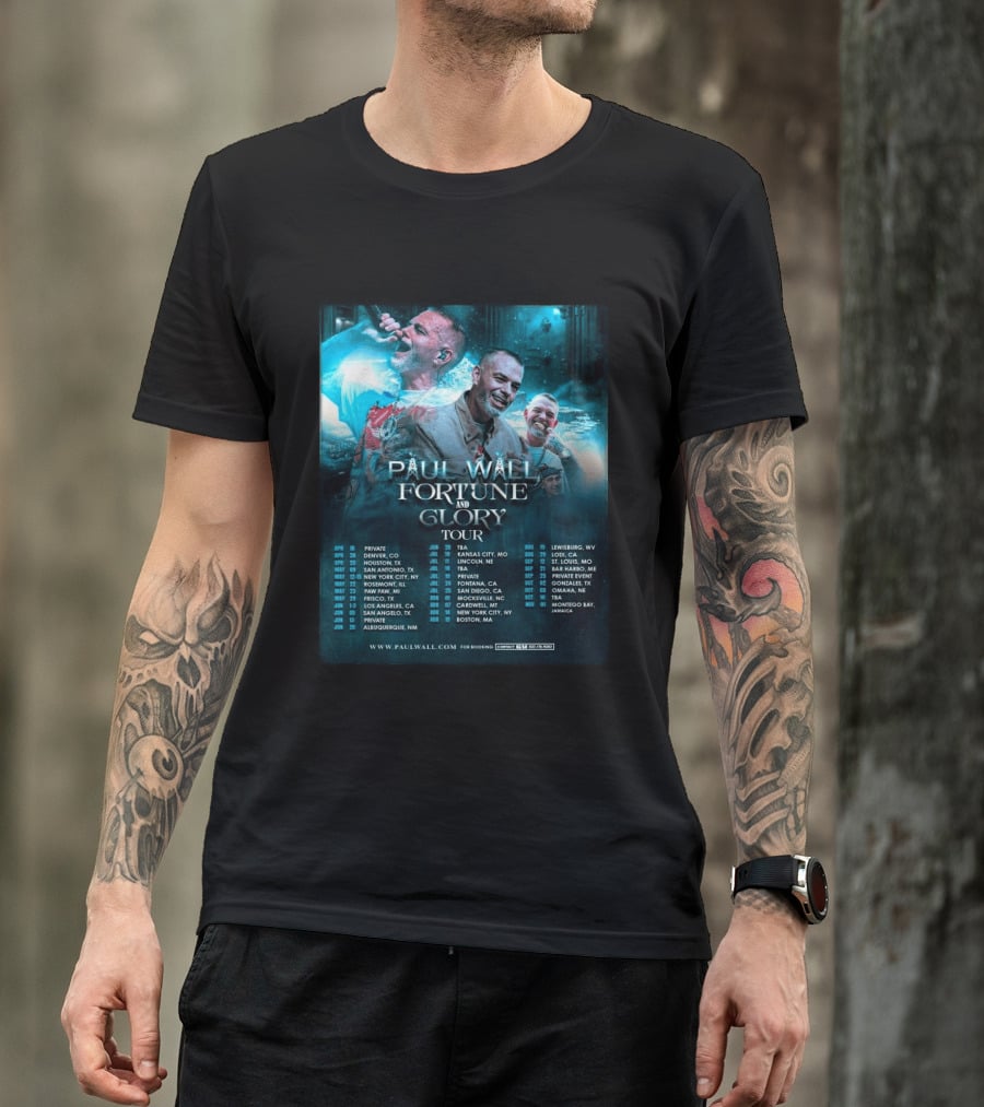 Paul Wall Fortune And Glory Tour 2026 Dates And Locations T-Shirt