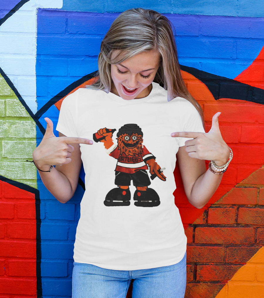 Gritty Philadelphia Flyers Hockey Club Ortliebs Mascot Pose T-Shirt