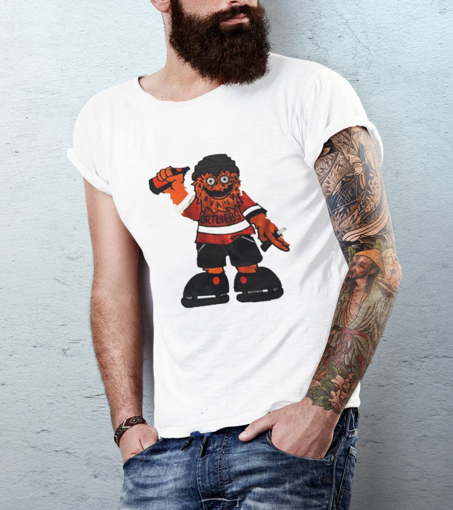 Gritty Philadelphia Flyers Hockey Club Ortliebs Mascot Pose T-Shirt