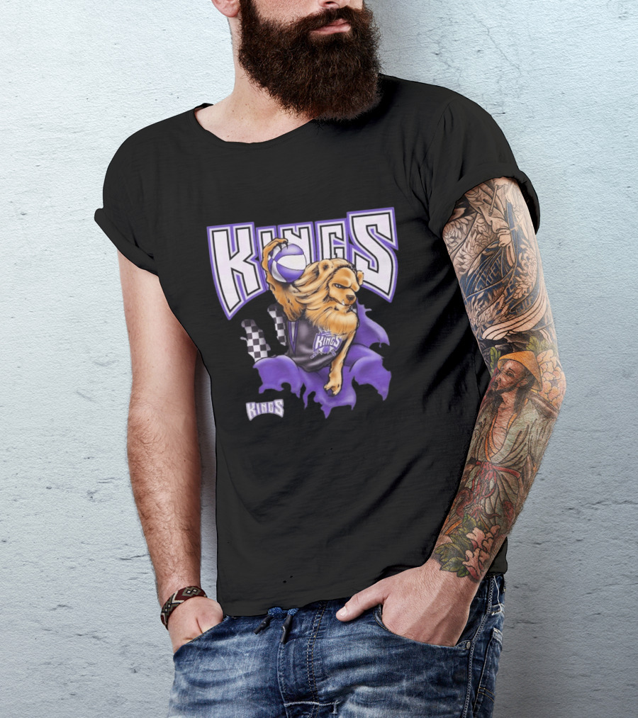 Mitchell & Ness Purple Sacramento Kings Breakthrough Fierce Lion Basketball T-Shirt