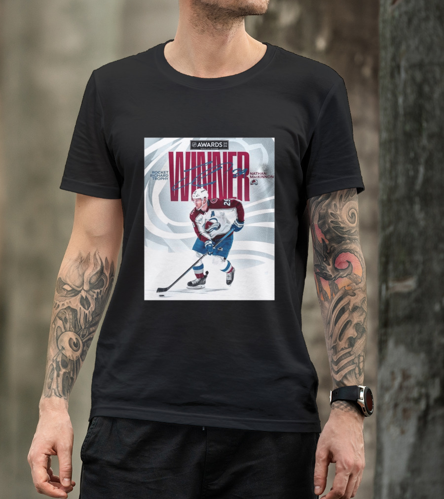 NHL 2026 Awards Rocket Richard Trophy Nathan MacKinnon Winner T-Shirt
