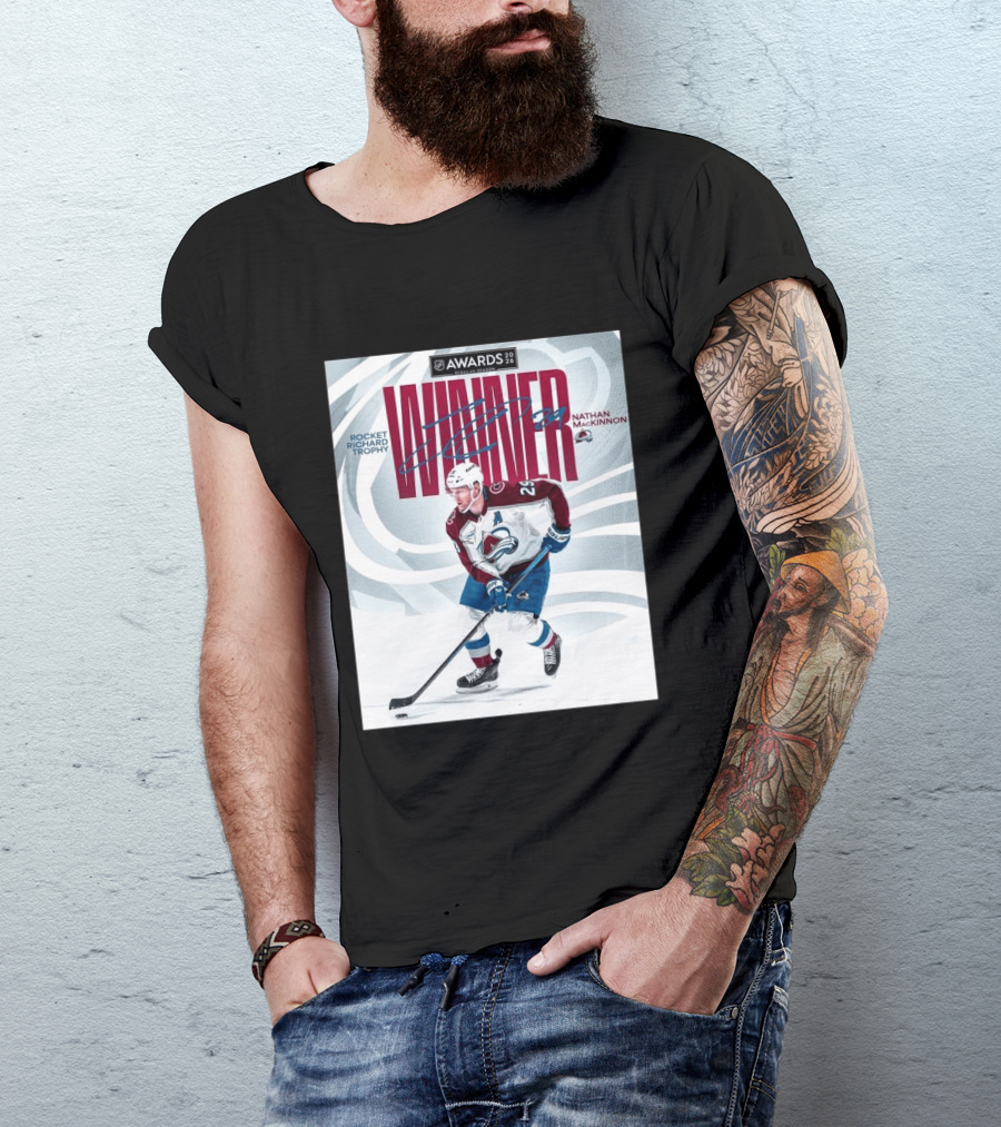 NHL 2026 Awards Rocket Richard Trophy Nathan MacKinnon Winner T-Shirt