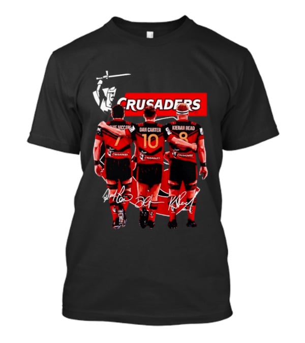 Crusaders Dan Carter Richie McCaw Kieran Read Signatures Rugby Legends Trio T-Shirt