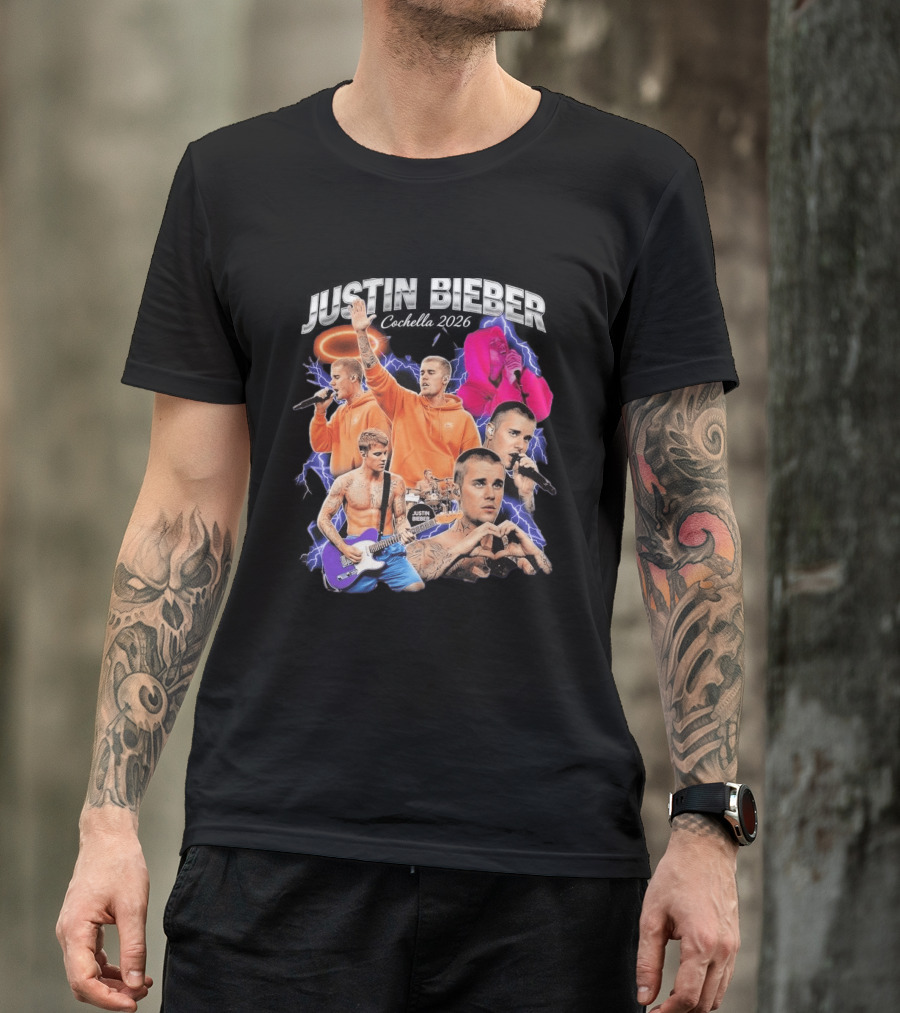 Justin Bieber Coachella 2026 Performance Collage T-Shirt