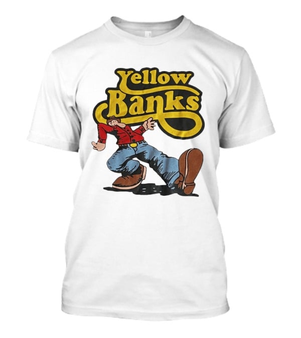 Yellow Banks Retro Cartoon Style Fun T-Shirt