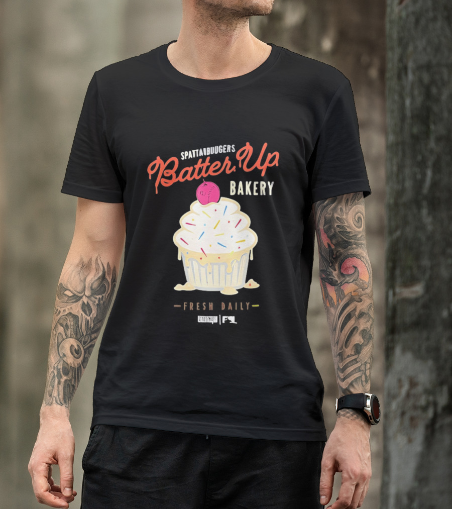 Batter Up Bakery Fresh Daily Cupcake Baseball T-Shirt