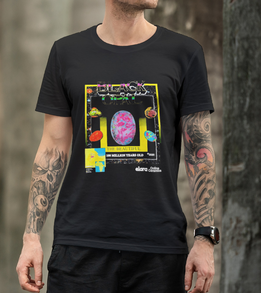 Black Opal The Beautiful 100 Million Years Old Celestial Stars Retro Vibe T-Shirt
