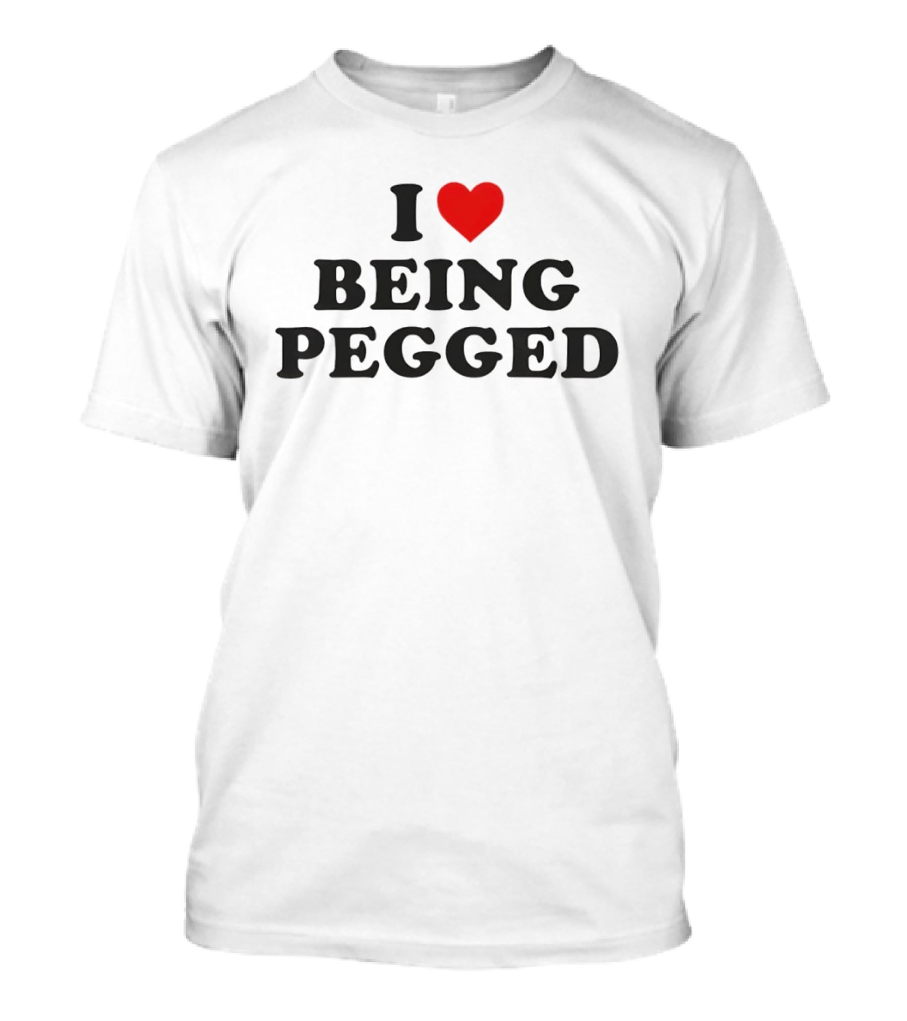 I Love Heart Being Pegged Bold Text Black And Red T-Shirt
