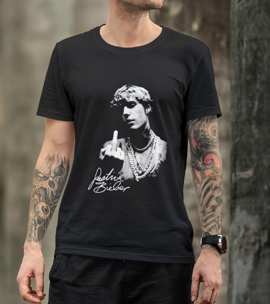 Justin Bieber Middle Finger Gesture T-Shirt