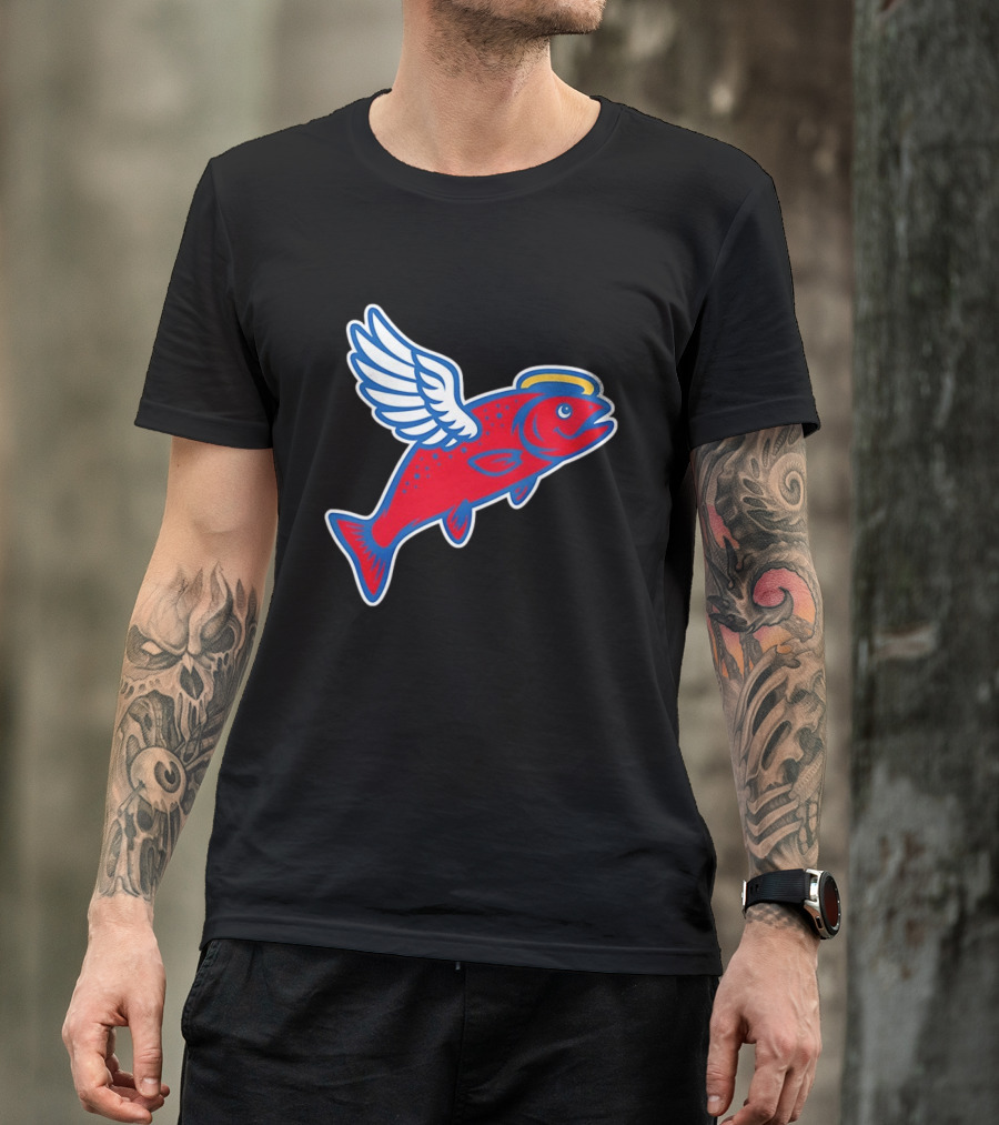 Los Angeles Angels Baseball Flying Fish With Halo And Wings T-Shirt