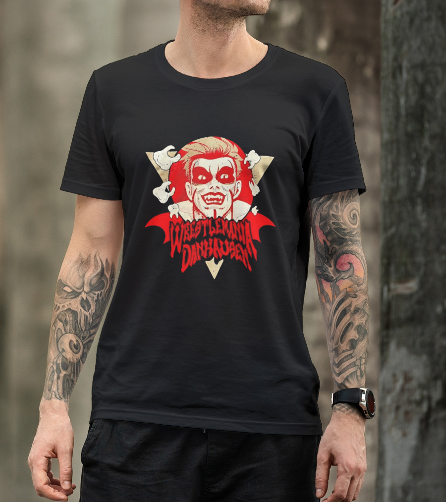 WrestleMania Danhausen WWE Curse Vampire Face Triangle T-Shirt