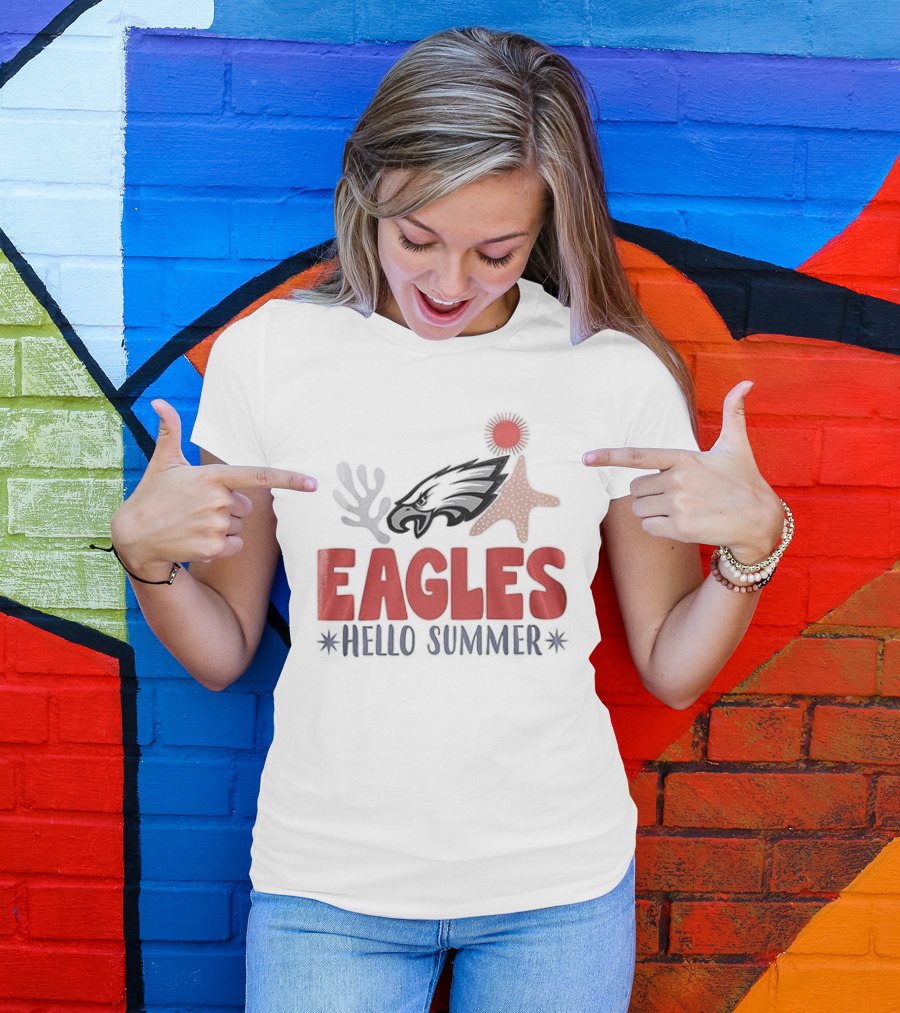 Philadelphia Eagles Hello Summer Tropical Vibes T-Shirt