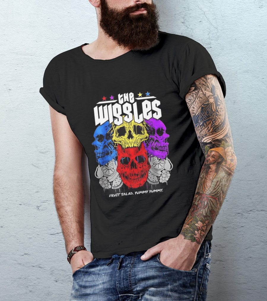 The Wiggles Fruit Salad Yummy Yummy Colorful Skull T-Shirt