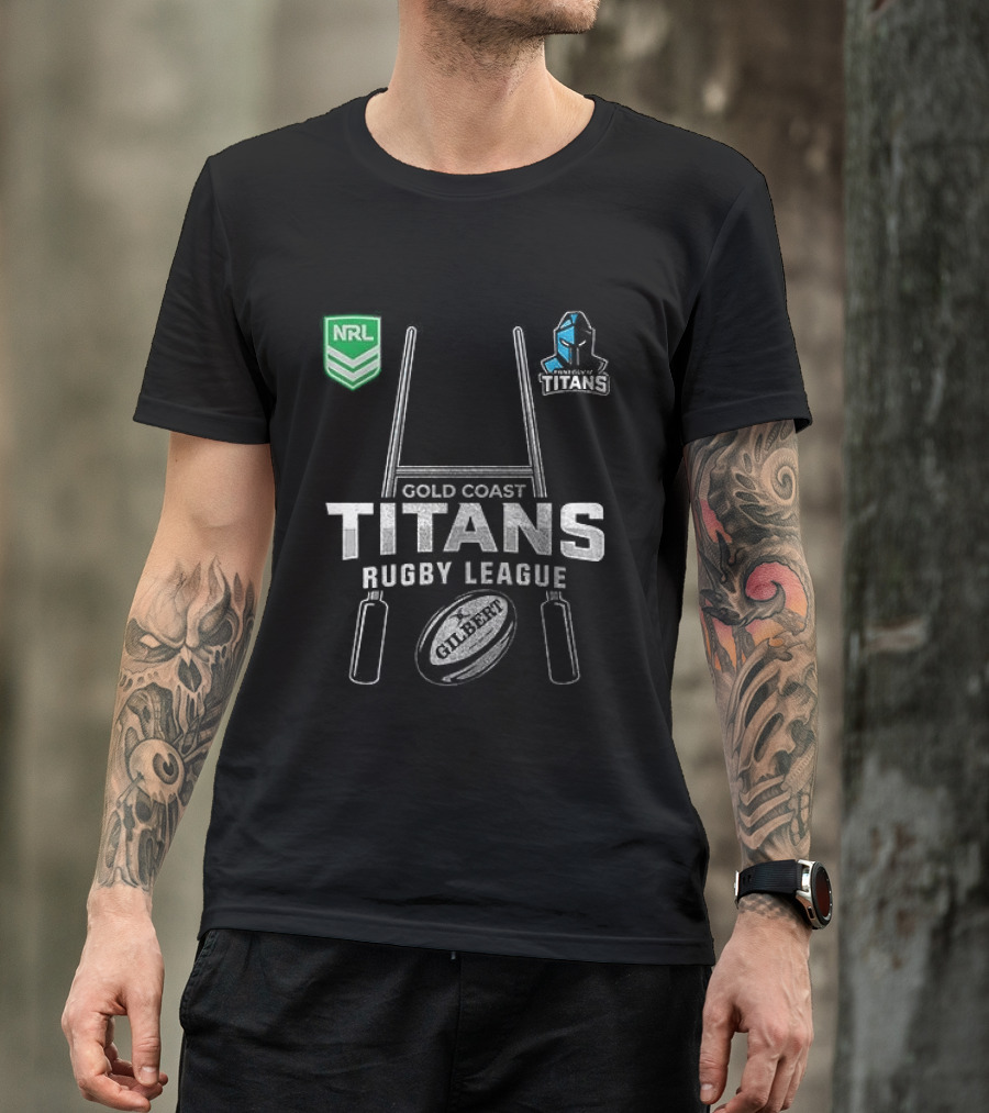 Gold Coast Titans Rugby League NRL X Harley Davidson Skeleton T-Shirt