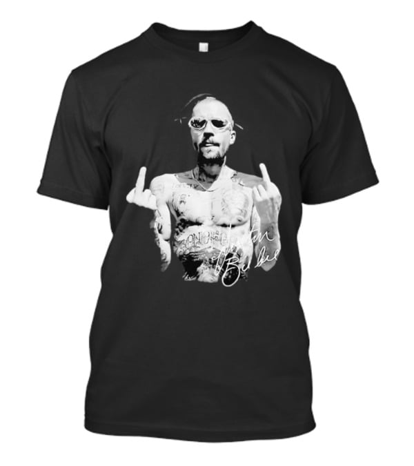 Justin Bieber Middle Finger Bieberchella World Tour 2026 Black And White Tattoo T-Shirt