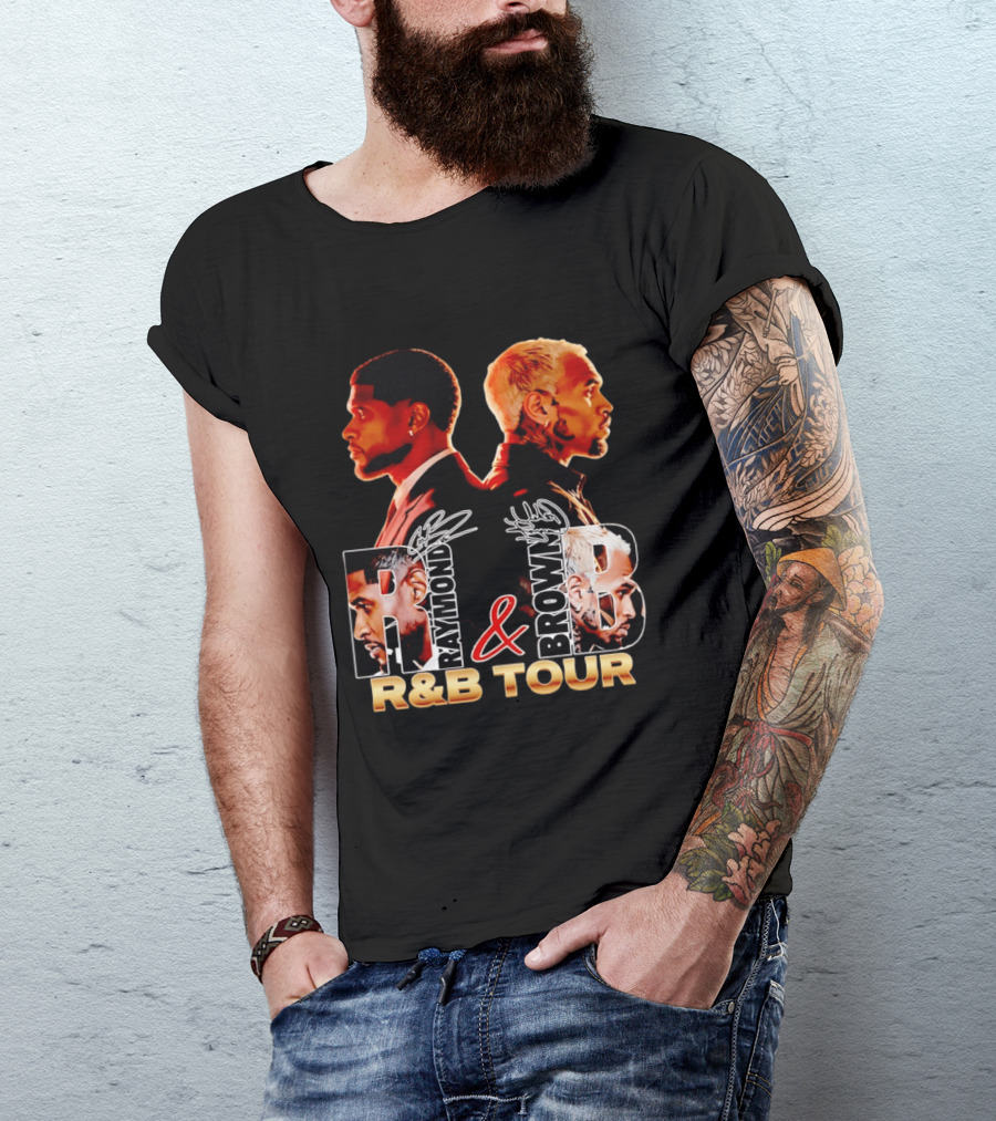 Usher Raymond And Chris Brown R&B Tour Turn One's Back Signature T-Shirt