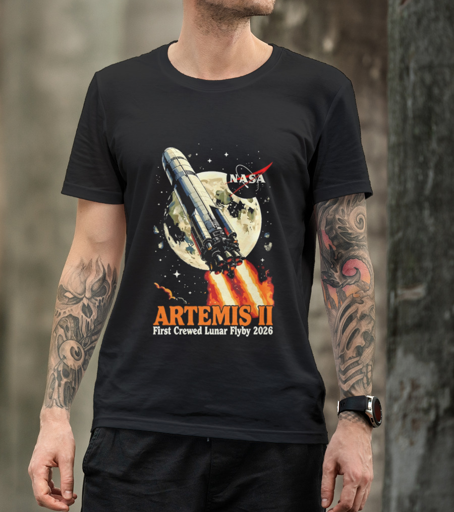 NASA Artemis II 2026 First Crewed Lunar Flyby Mission Launch T-Shirt
