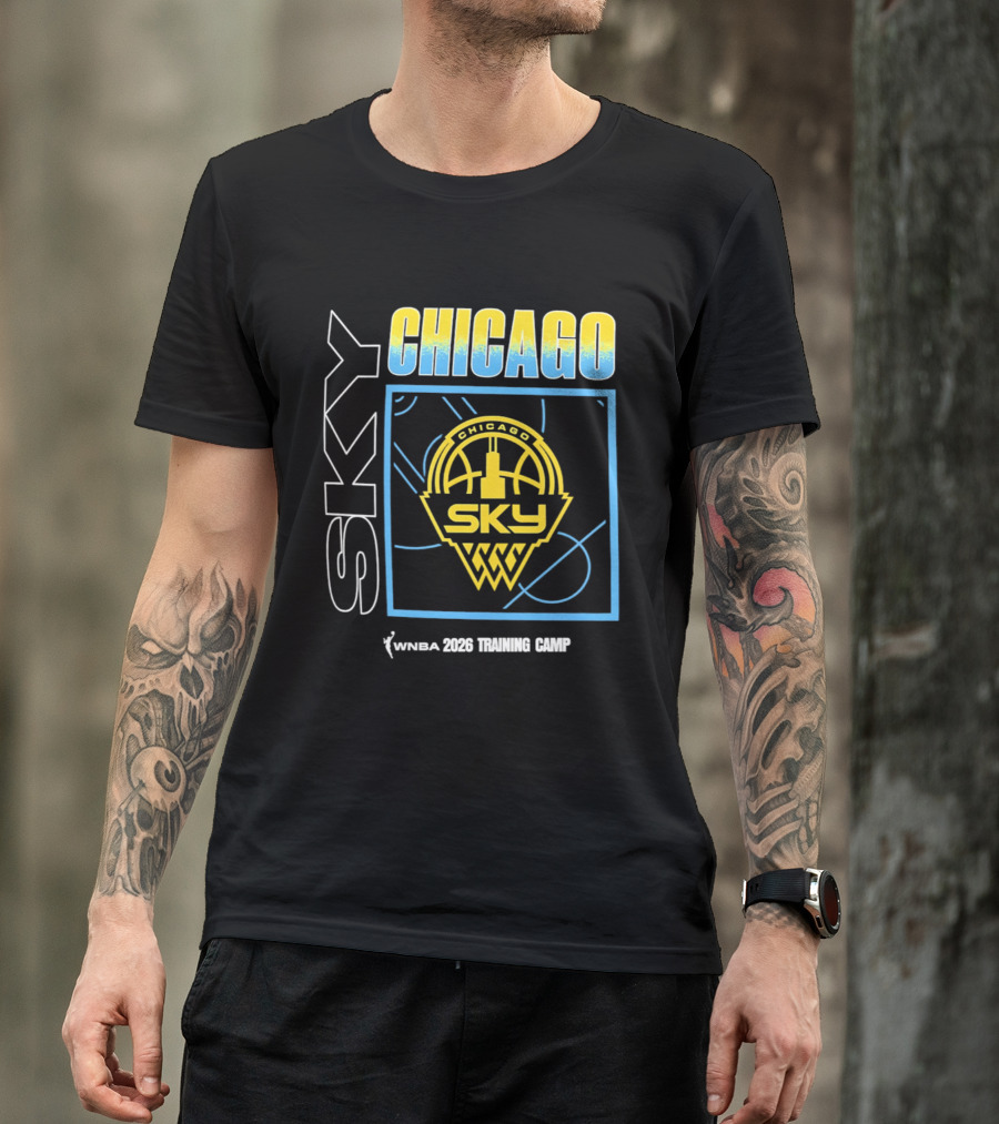 Chicago Sky WNBA 2026 Training Camp Logo With Basketball And Skyline T-Shirt