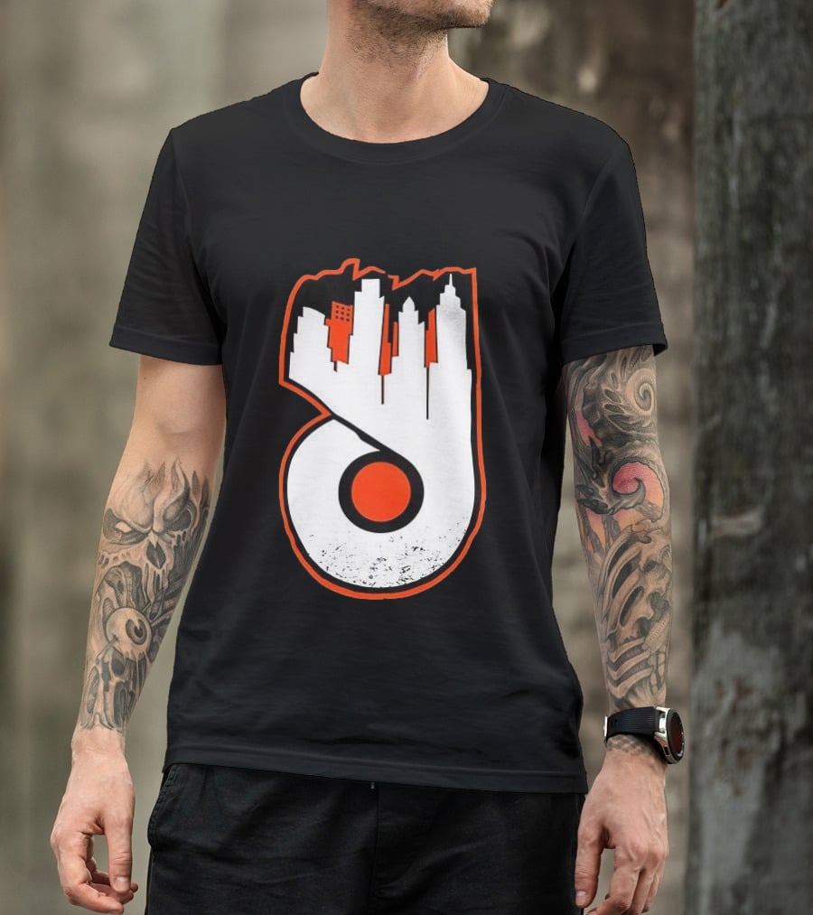 Philadelphia Flyers Skyline Emblem With Cityscape T-Shirt