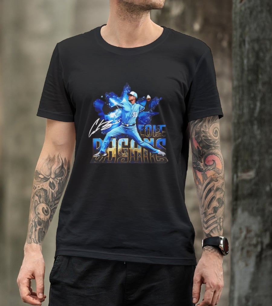 Cole Ragans 55 Kansas City Royals MLB Burst Pitcher Action T-Shirt