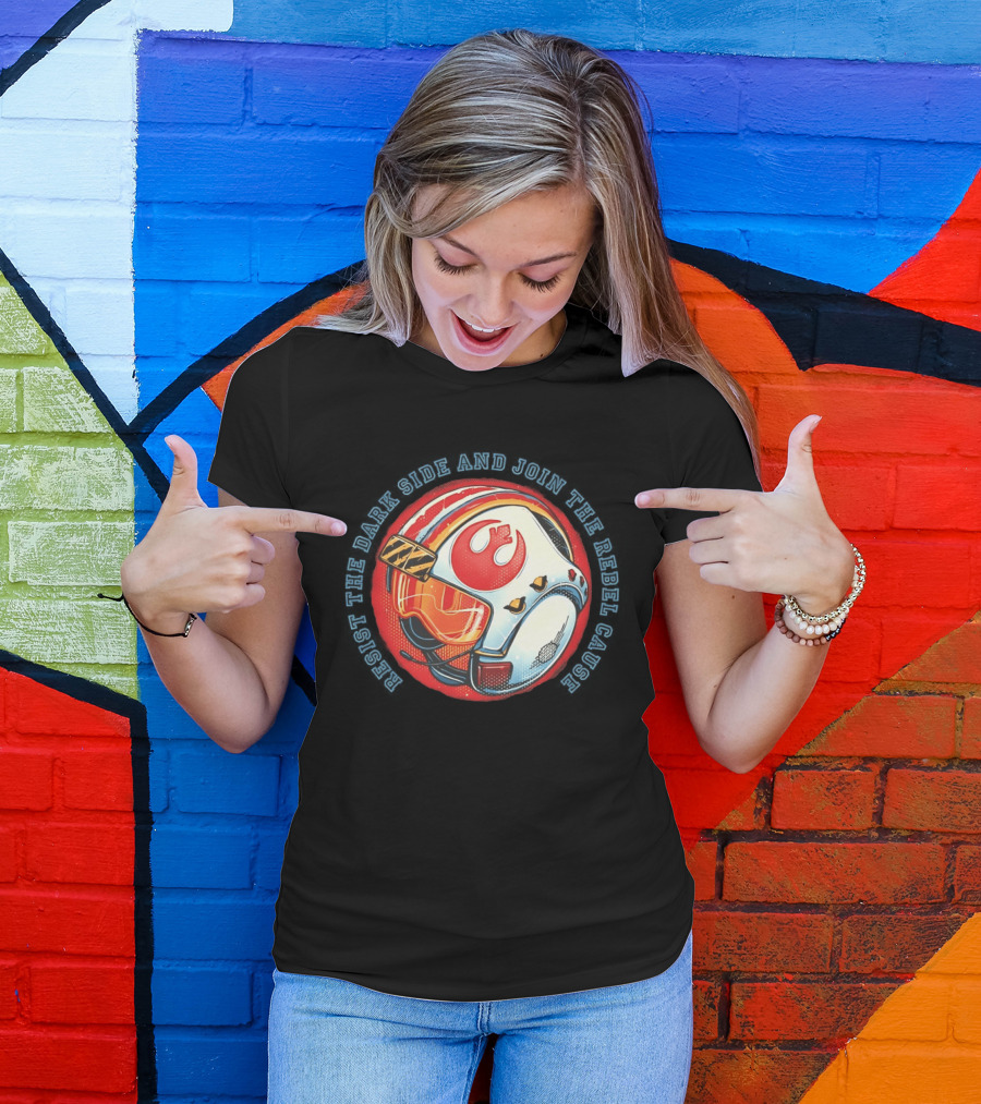 Resist The Dark Side And Join The Rebel Cause Starfighter Helmet T-Shirt