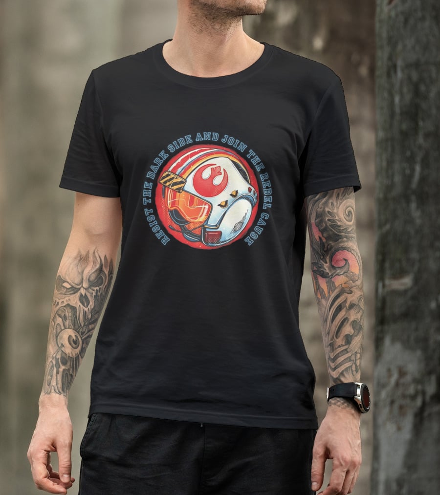 Resist The Dark Side And Join The Rebel Cause Starfighter Helmet T-Shirt