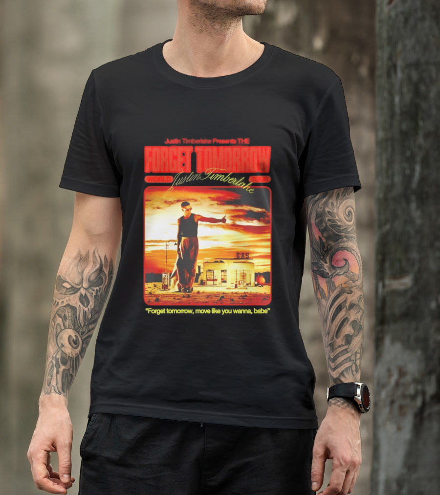 Forget Tomorrow World Tour Justin Timberlake Gas Station Scene T-Shirt