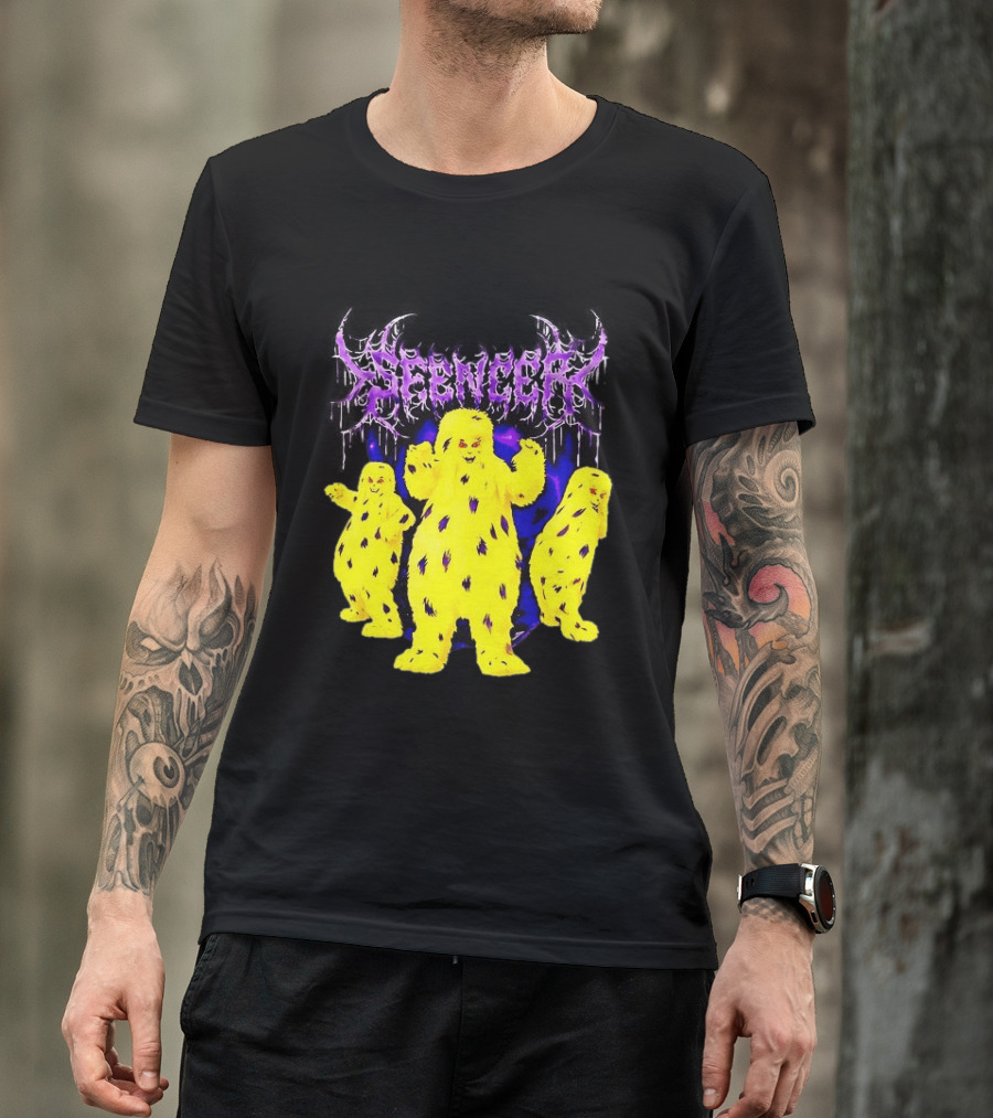 Spencer Death Metal Yeti Trio Purple Smoke Dripping T-Shirt