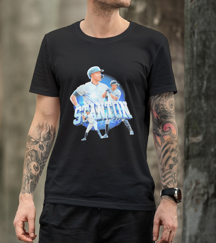 Giancarlo Stanton New York Yankees Baseball Collage T-Shirt