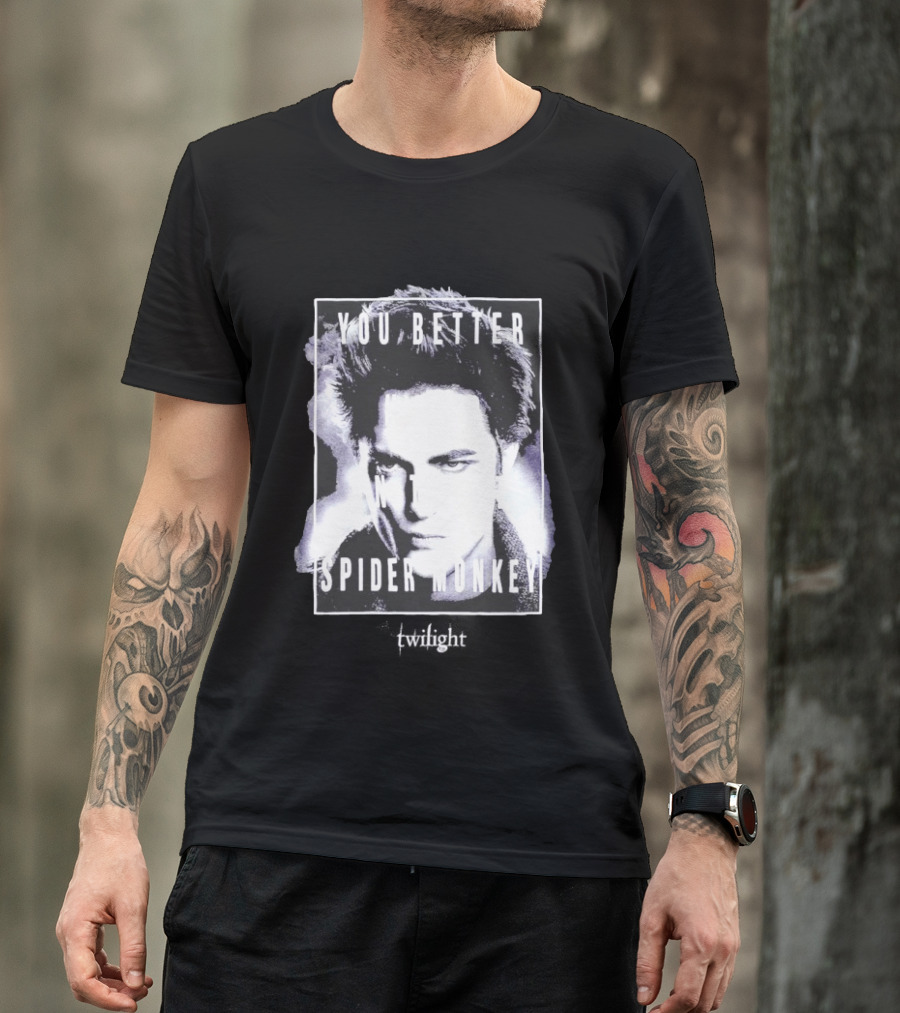 The Twilight Saga You Better Hold On Tight Spider Monkey Edward T-Shirt