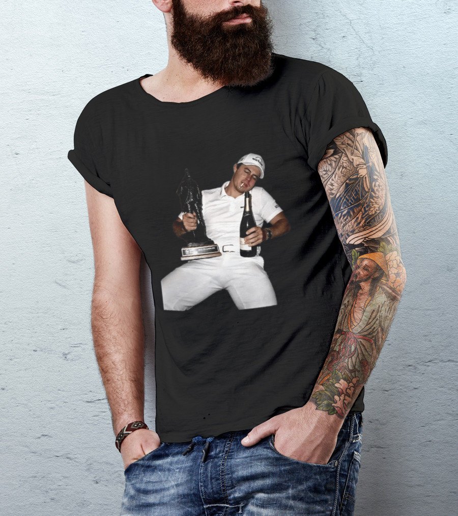 Matt Fitzpatrick Sleeping With Trophy And Wine T-Shirt