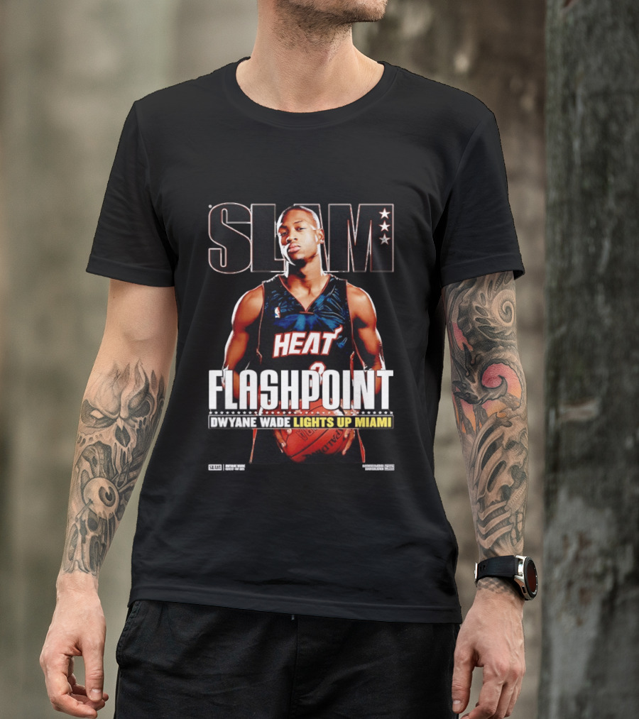 Slam Dwyane Wade Flashpoint Lights Up Miami Heat NBA T-Shirt