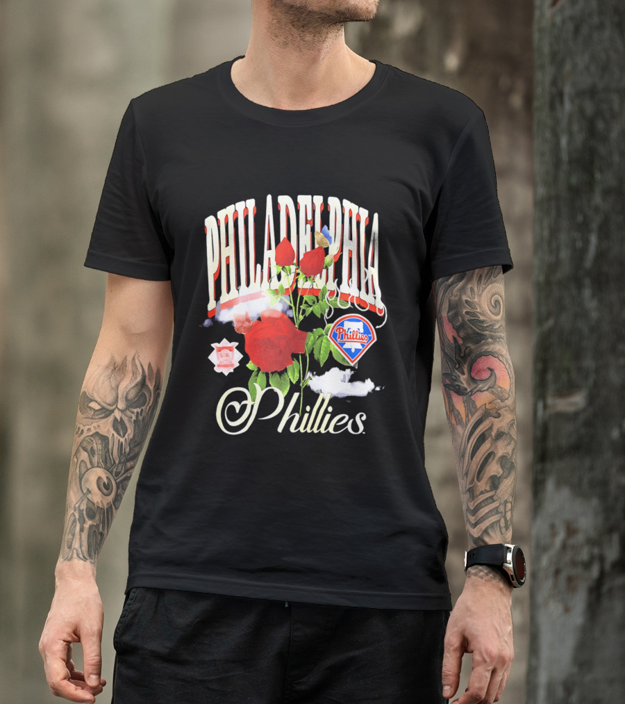 Philadelphia Phillies Roses And Clouds Vintage MLB Fan T-Shirt