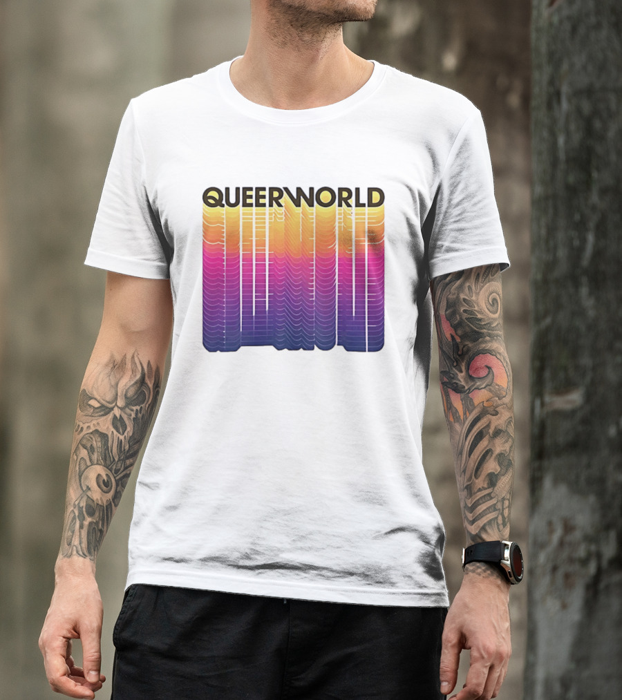 Eternity Queerworld Vibrant Gradient Lines T-Shirt