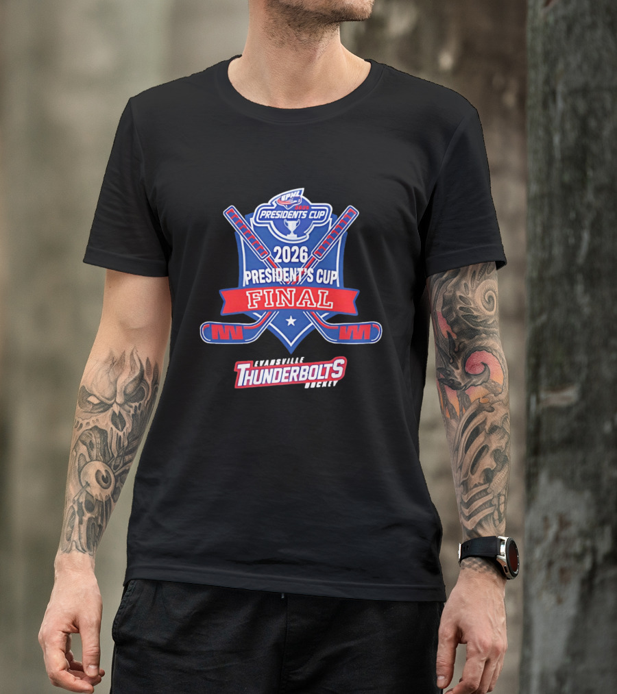 Evansville Thunderbolts Hockey 2026 SPHL Presidents Cup Final T-Shirt