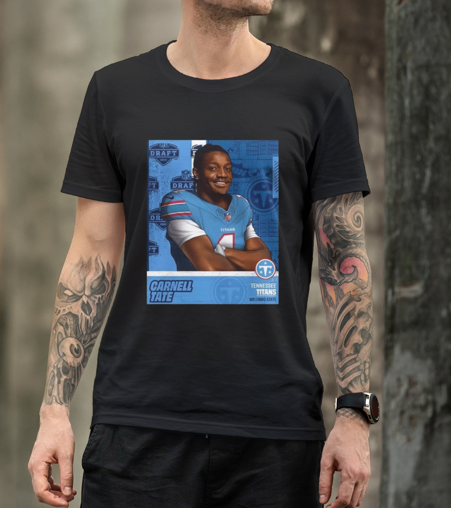 Carnell Tate Tennessee Titans 2026 NFL Draft Pick Round 1 Pick 4 WR Ohio State T-Shirt