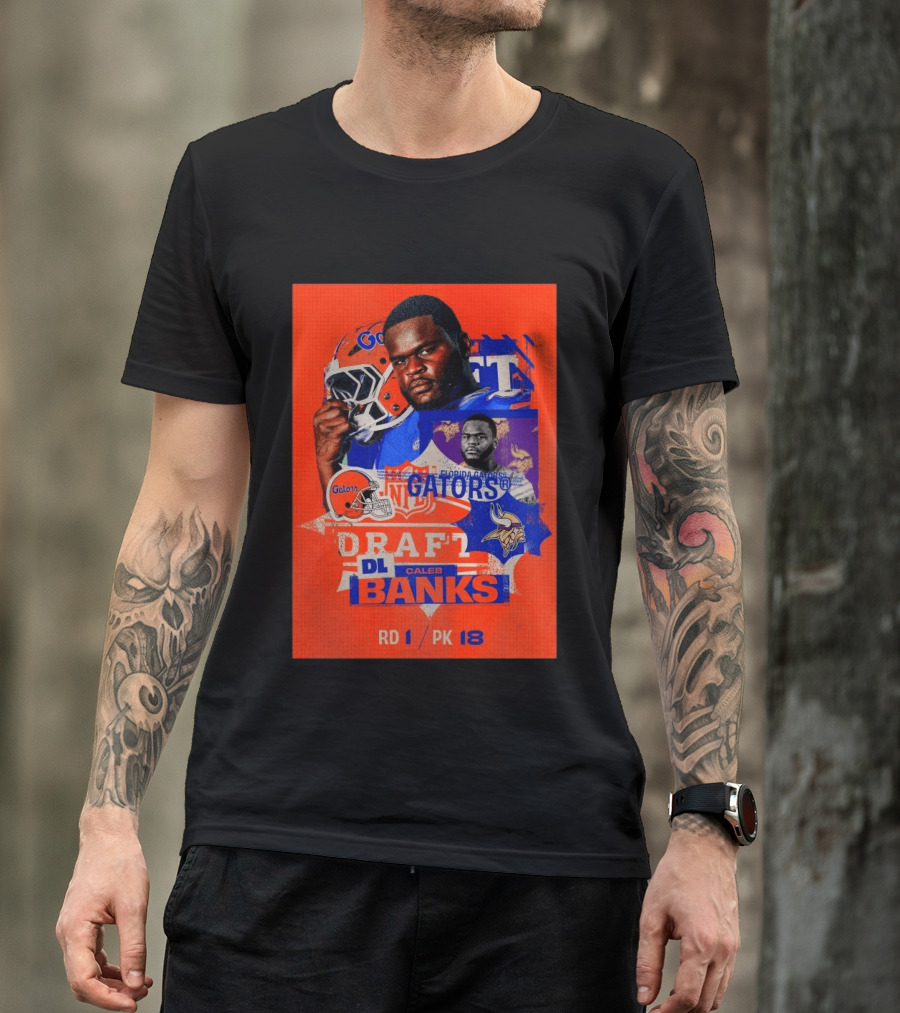 Florida Gators Football Caleb Banks NFL Draft DL Round 1 Pick 18 T-Shirt