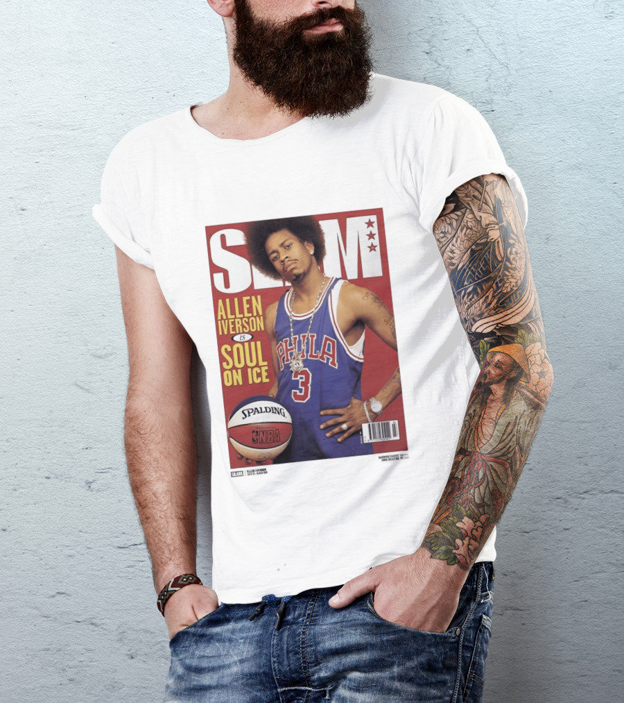 Allen Iverson Slam Cover Philadelphia 76ers Soul On Ice T-Shirt