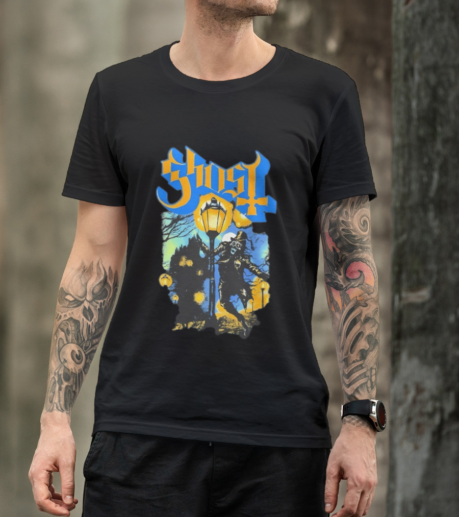 Ghost Lamplighter Night Scene With Lantern And Top Hat Figure T-Shirt