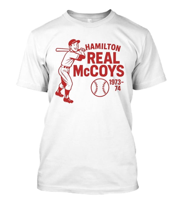 Hamilton Real McCoys Baseball 1973 1974 Retro Player T-Shirt