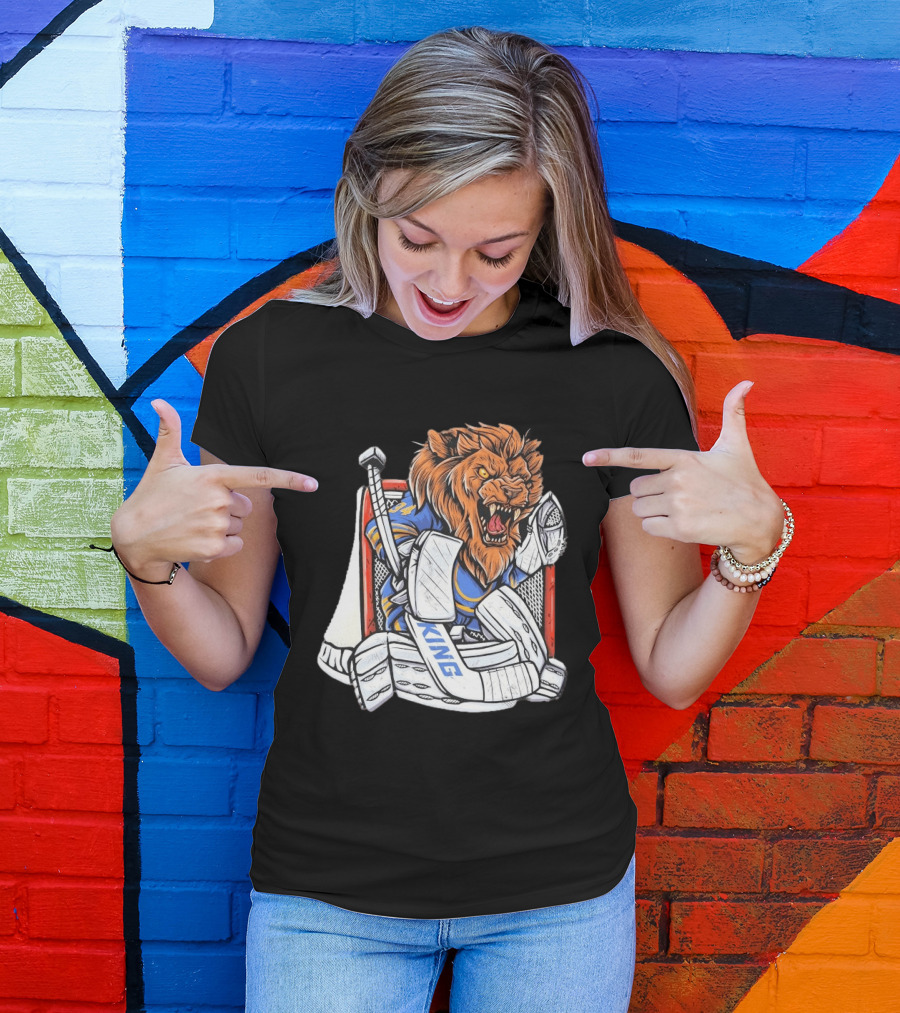 Lion Goalie King Buffalo Sabres Hockey T-Shirt