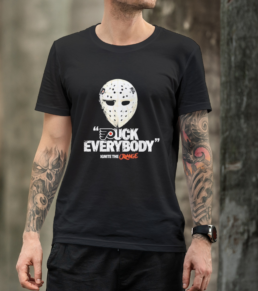 Philadelphia Flyers Puck Everybody Ignite The Orange Hockey Mask NHL 2026 T-Shirt