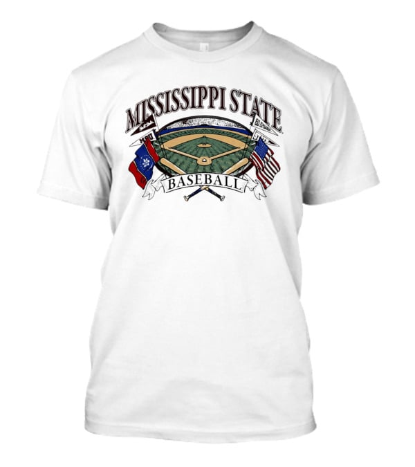 Mississippi State Baseball American Flag Infield T-Shirt