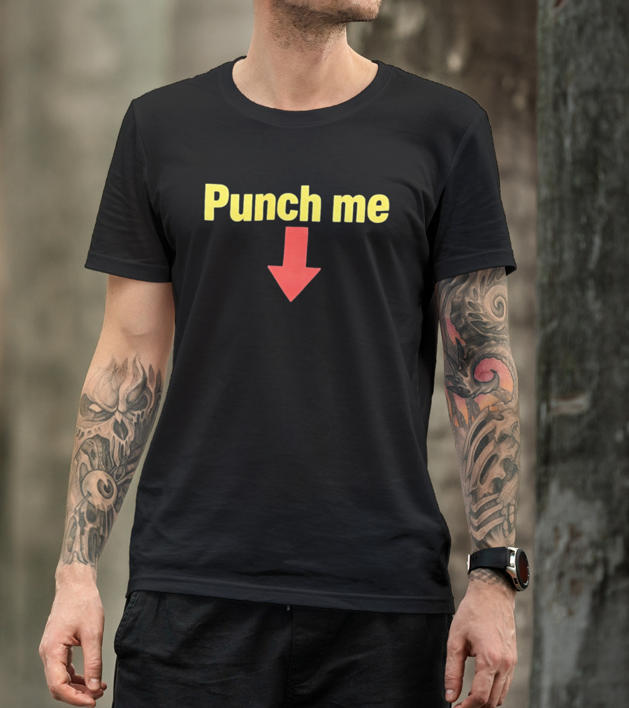Punch Me Red Arrow Yellow T-Shirt