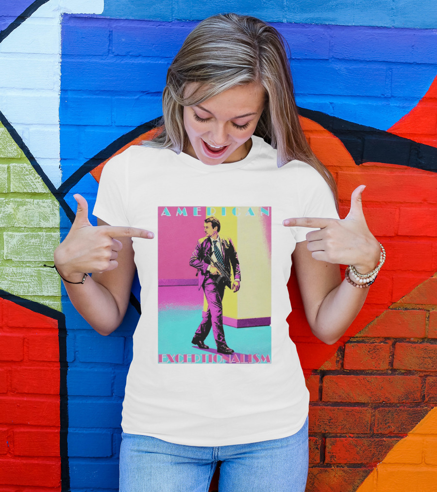 American Exceptionalism Retro Pop Art Style Man With Gun T-Shirt