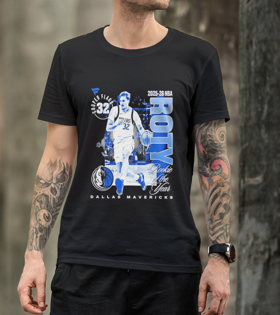 Cooper Flagg Dallas Mavericks 2025 26 NBA ROTY Rookie Of The Year 32 T-Shirt
