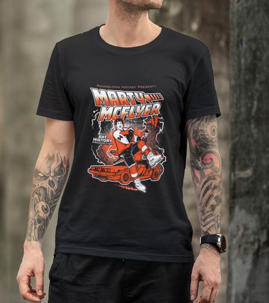 <strong>Philadelphia Flyers Marty McFlyer NHL Back To The Future Parody</strong> T-Shirt